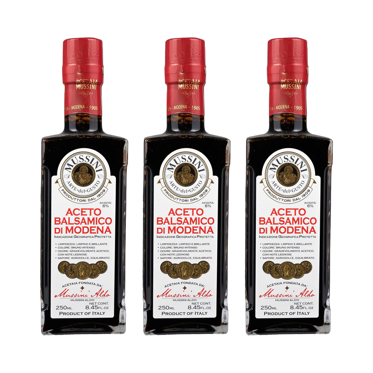 Aceto Balsamico di Modena IGP – 5 Medaillen — 3× 250 ml
