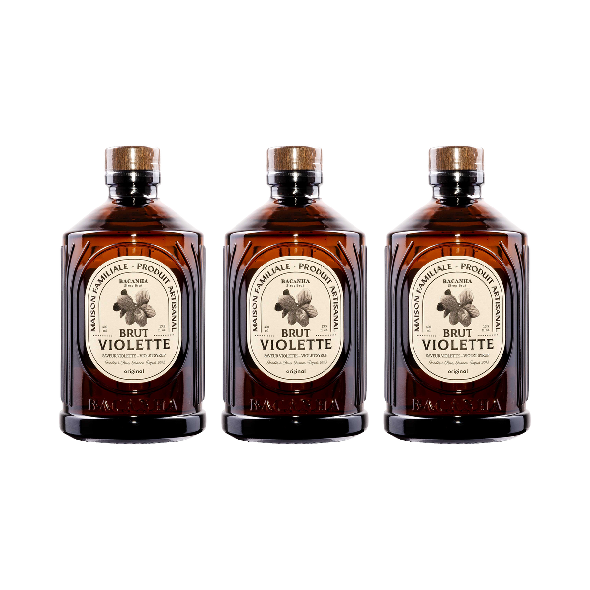 3er Set bacanha-veilchen-sirup-brut_3