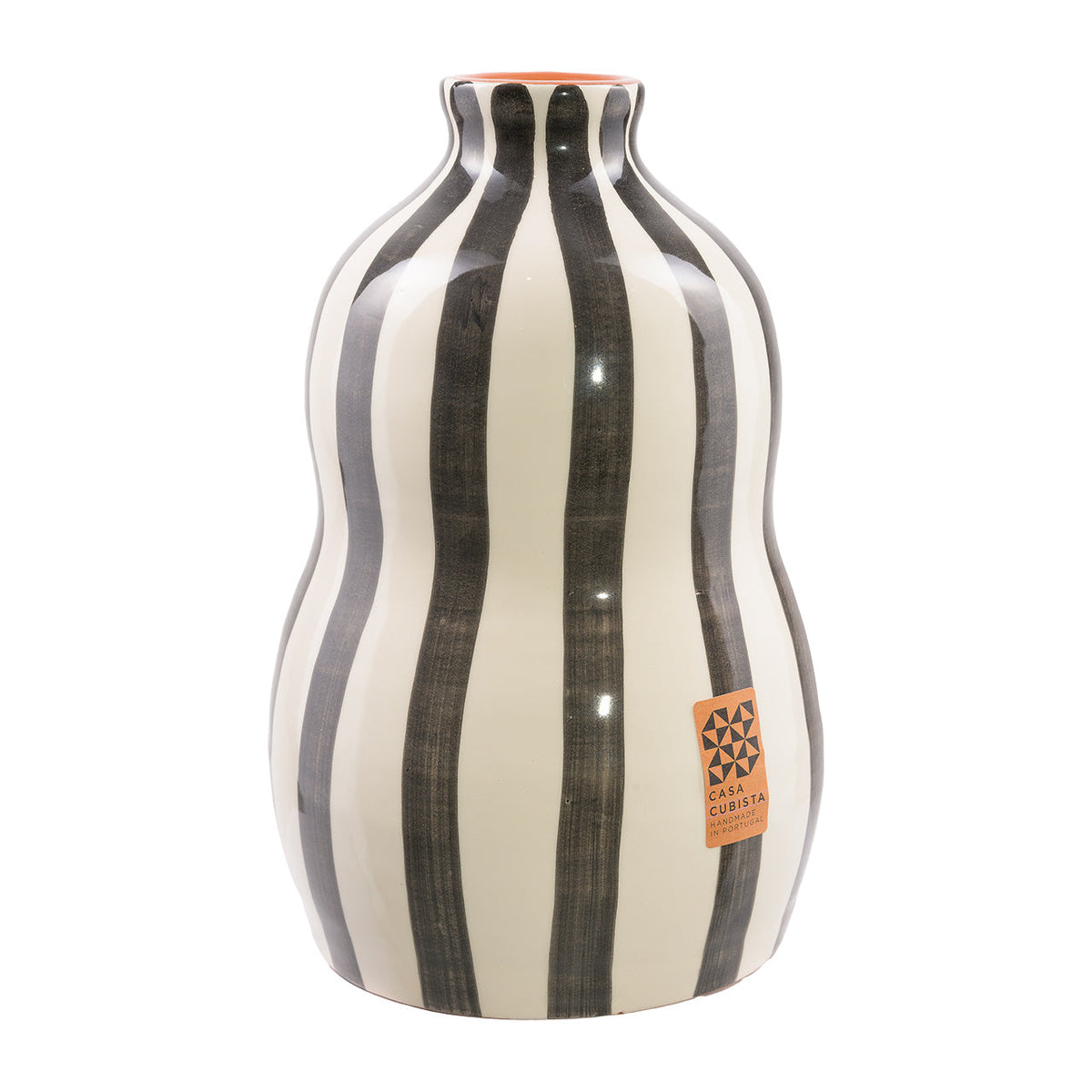 Casa Cubista Keramik Vase schwarz-weiß