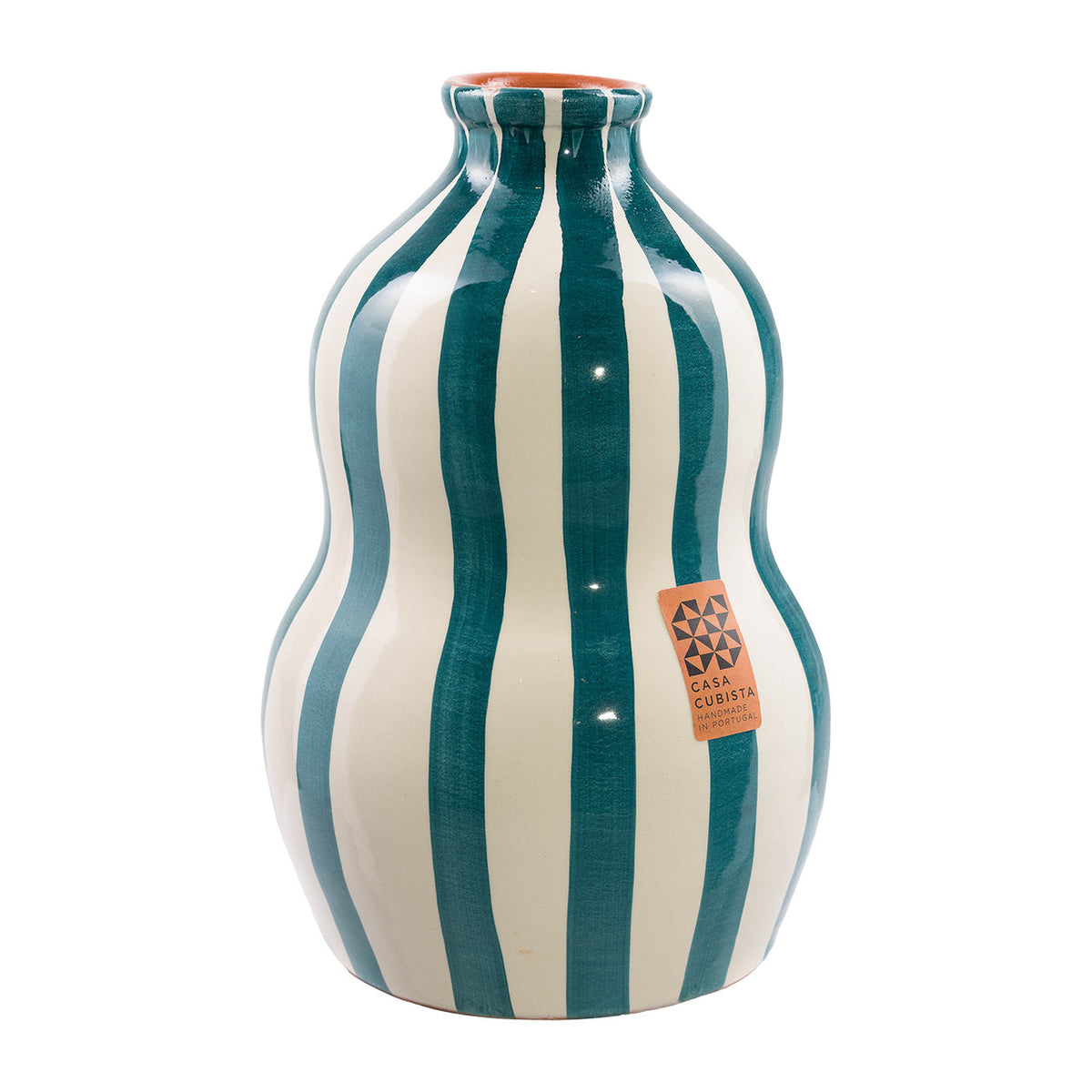 Casa Cubista Keramik Vase türkis-weiß