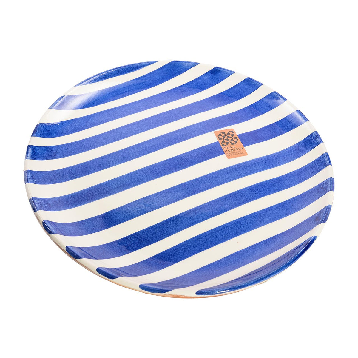 Casa Cubista Teller groß bold stripes blue
