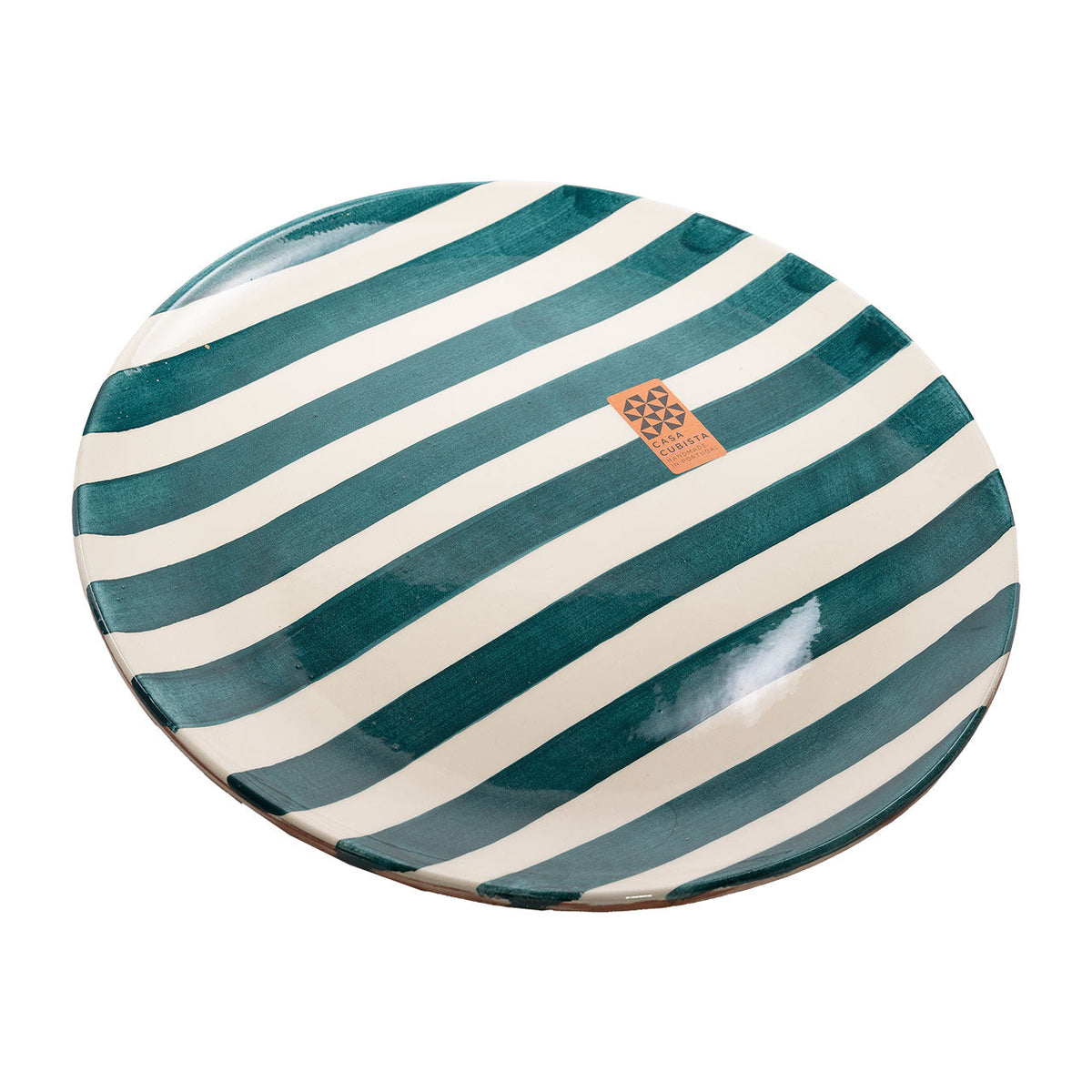 Casa Cubista Teller groß bold stripes teal