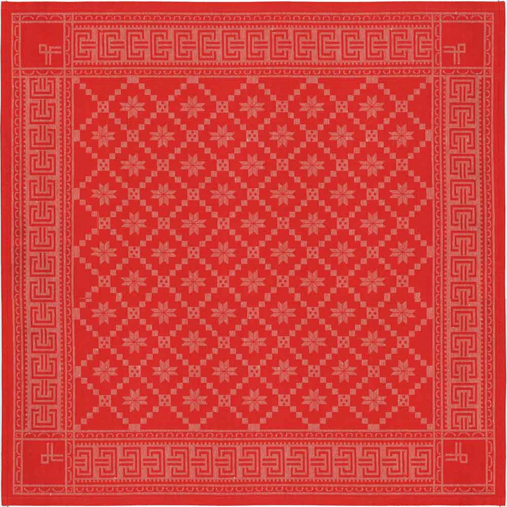 Ekelund Mitteldecke Attebladrose rot 80x80cm