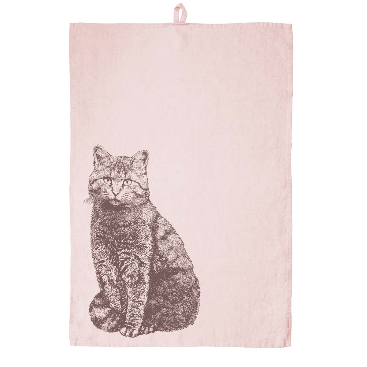 Frohstoff Geschirrtuch Leinen rosa Wildkatze