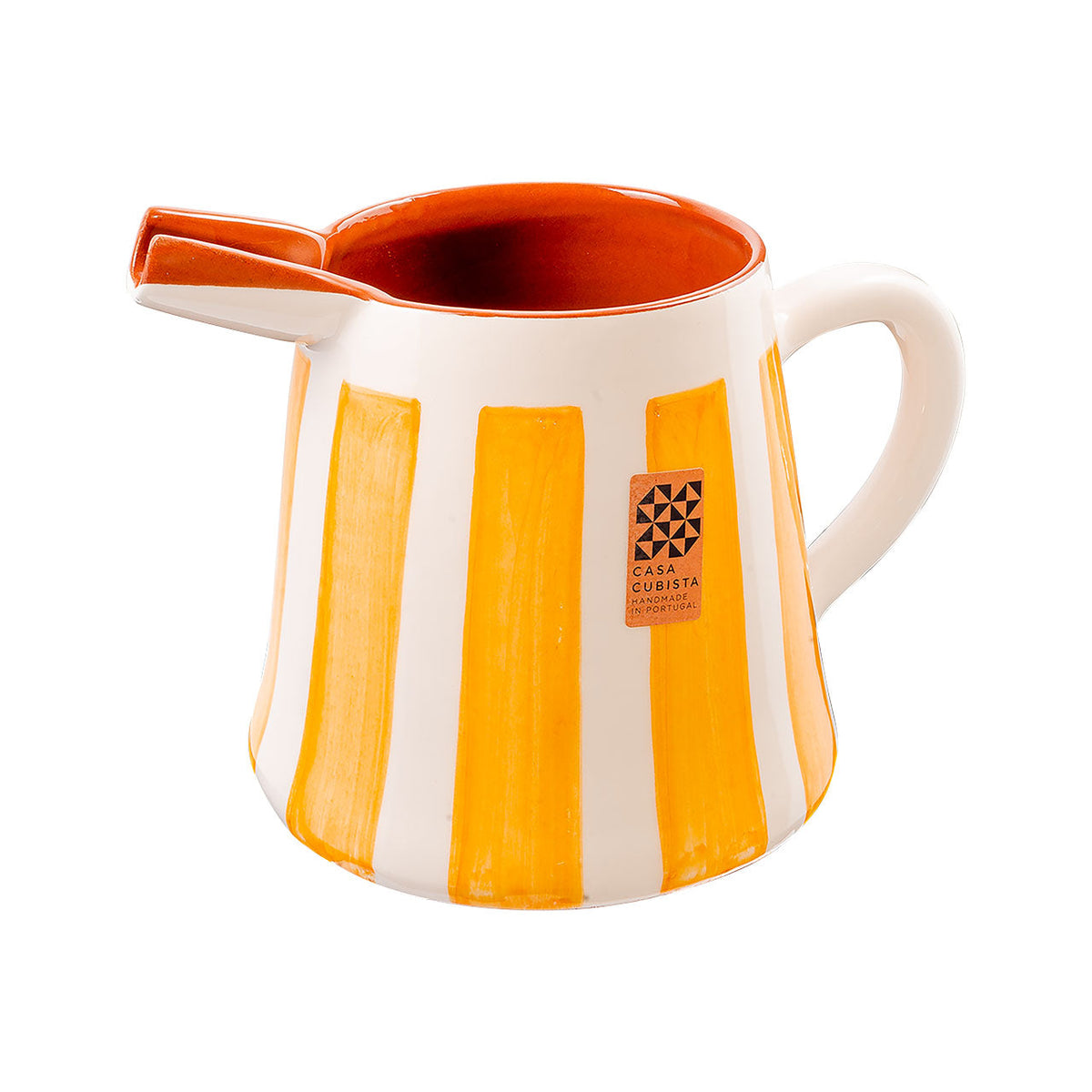 Keramikkrug 1l bold stripes tangerine
