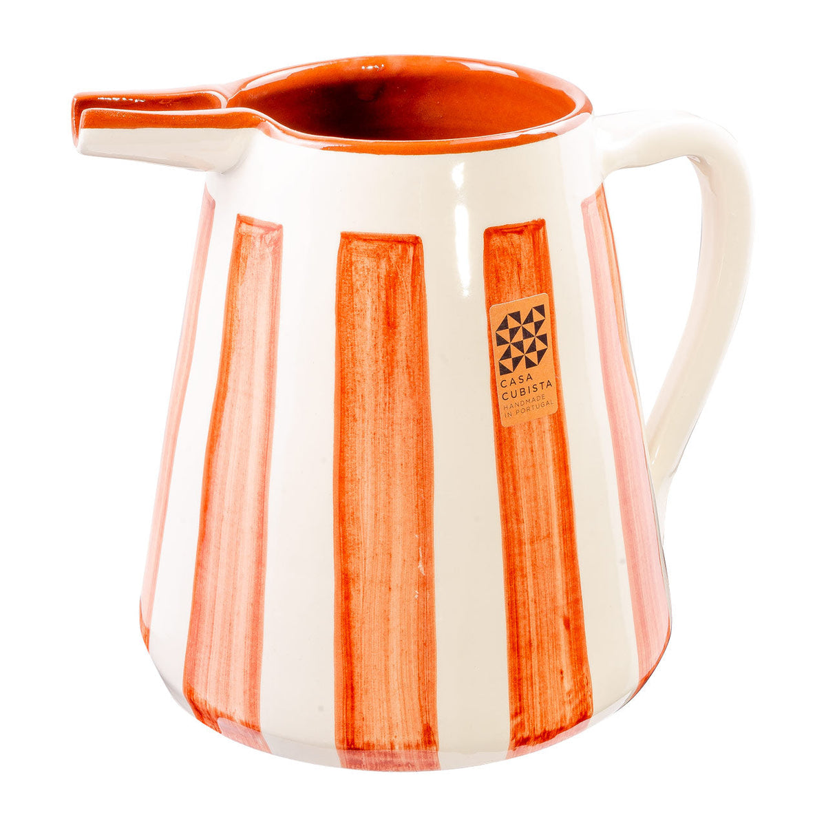 Keramikkrug 2l bold stripes terracotta