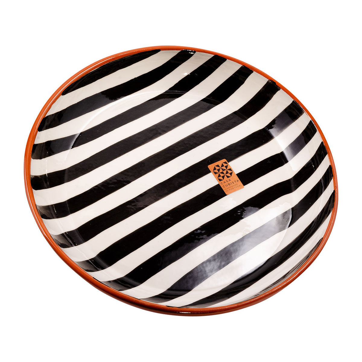 Keramikschale groß bold stripes black