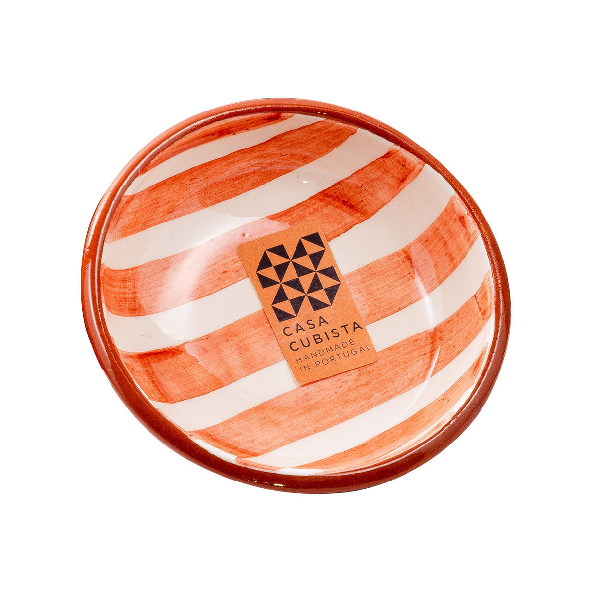 Keramikschale klein bold stripes terracotta