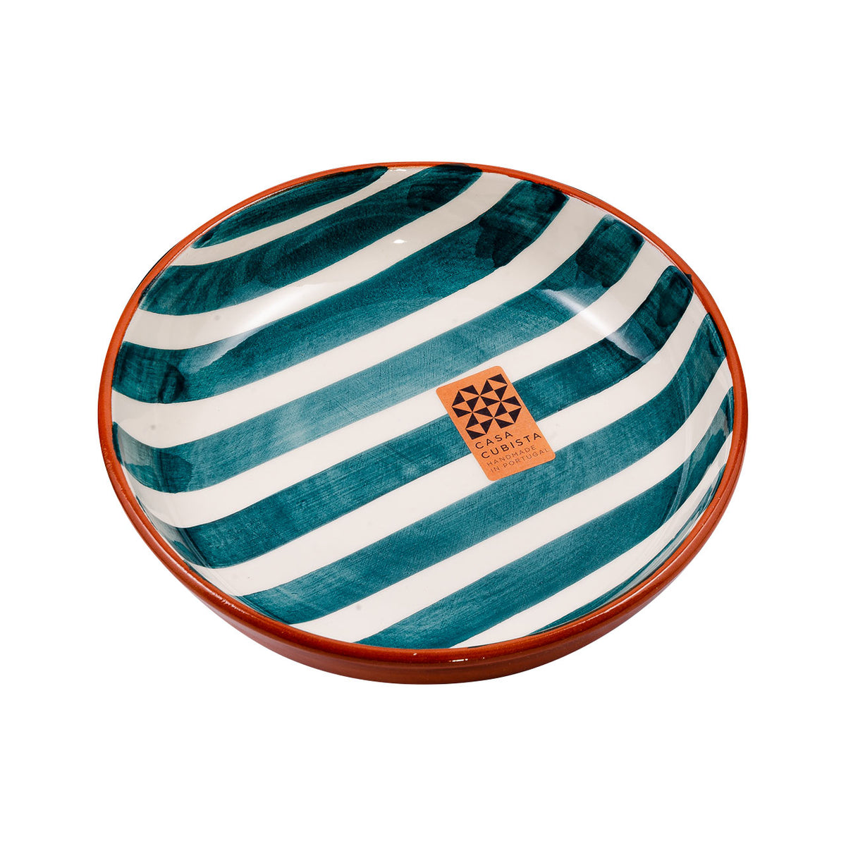 Keramikschale mittel bold stripes teal