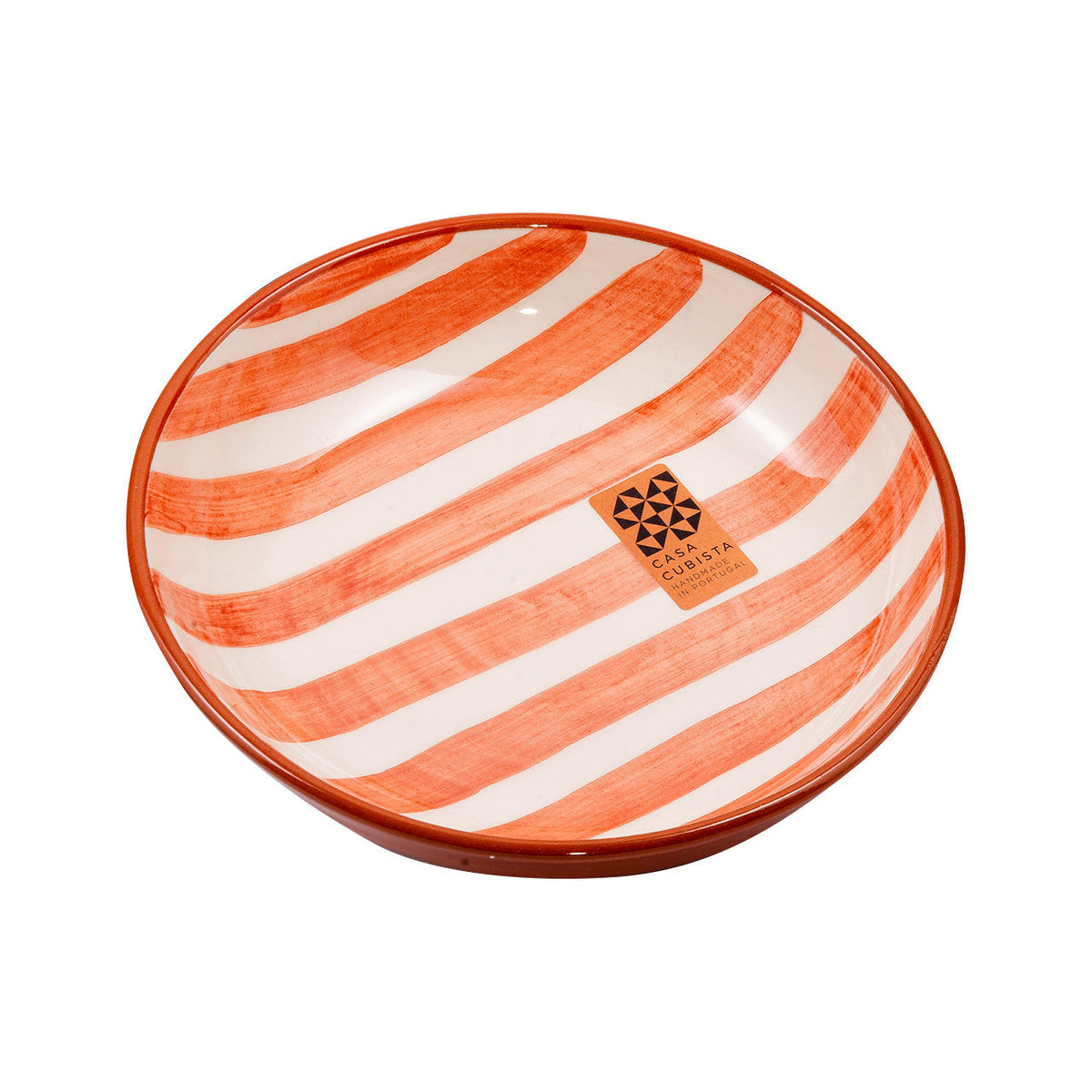 Keramikschale mittel bold stripes terracotta
