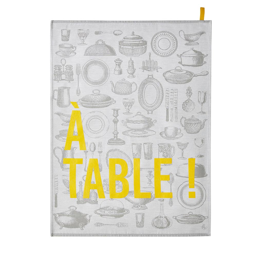 Le Jacquard Francais Geschirrtuch A table grau