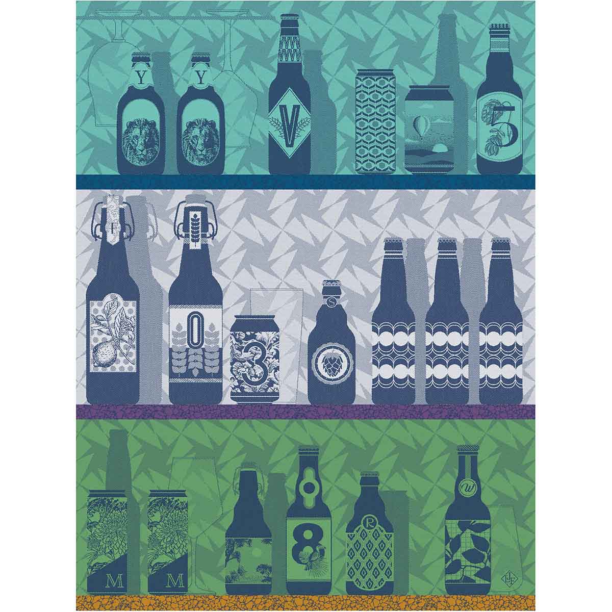 Le Jacquard Francais Geschirrtuch Bier blau