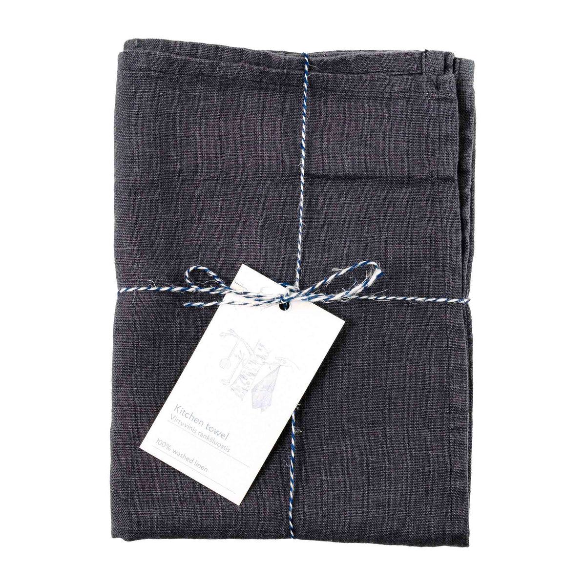Linen Tales Leinen Geschirrtuch Dark Grey