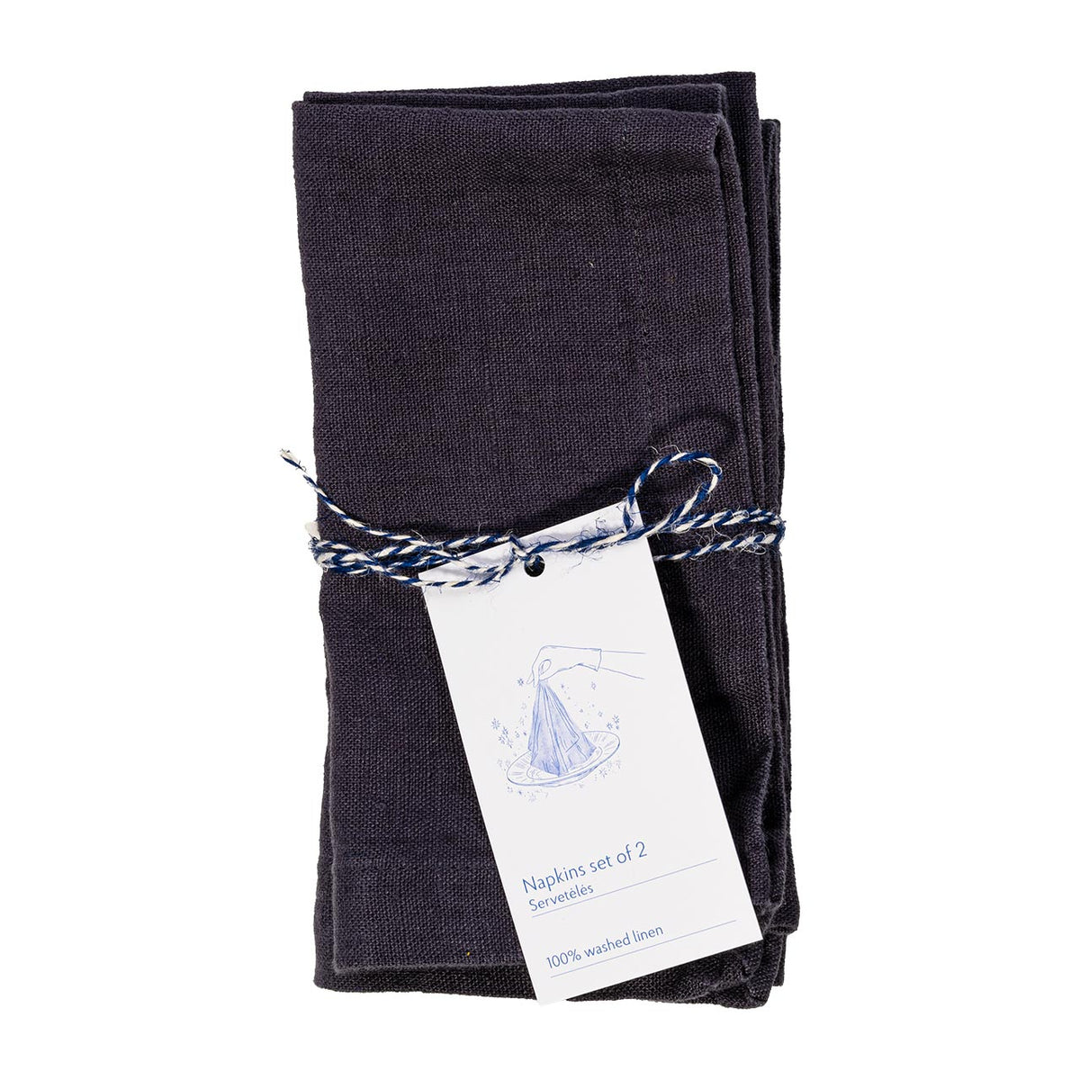 Linen Tales Leinen Servietten Dark Grey 2er Set