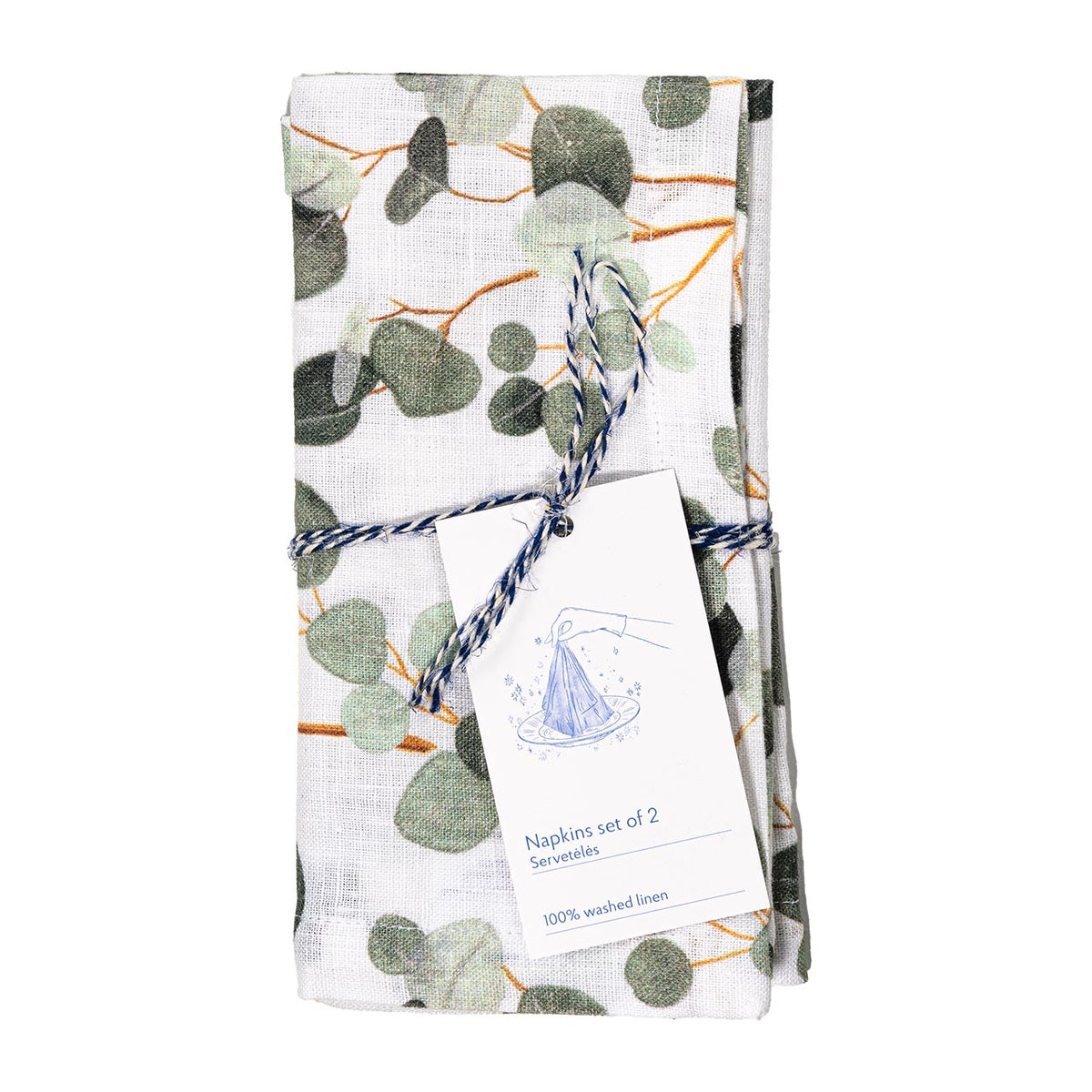 Linen Tales Leinen Servietten Eucalyptus 2er Set