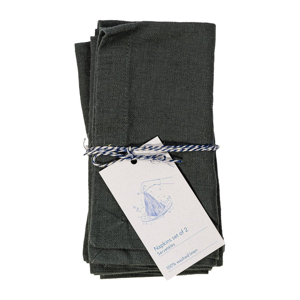 Linen Tales Leinen Servietten Forest Green 2er Set