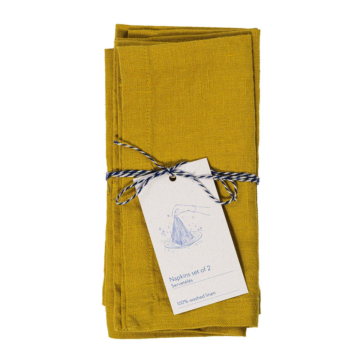 Linen Tales Leinen Servietten Lemon Curry 2er Set
