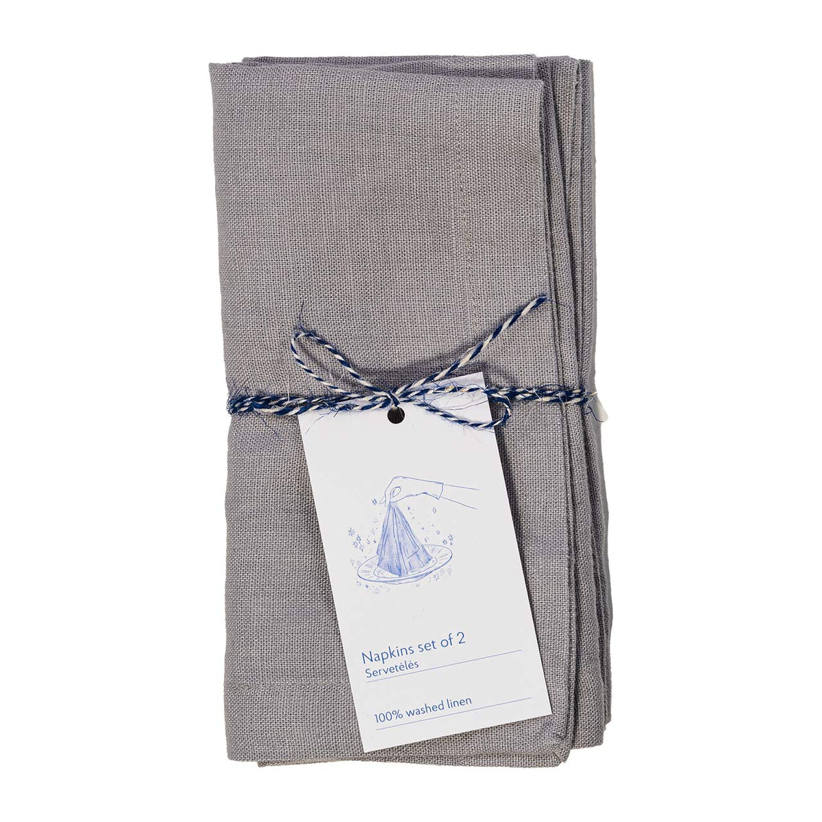 Linen Tales Leinen Servietten Light Grey 2er Set
