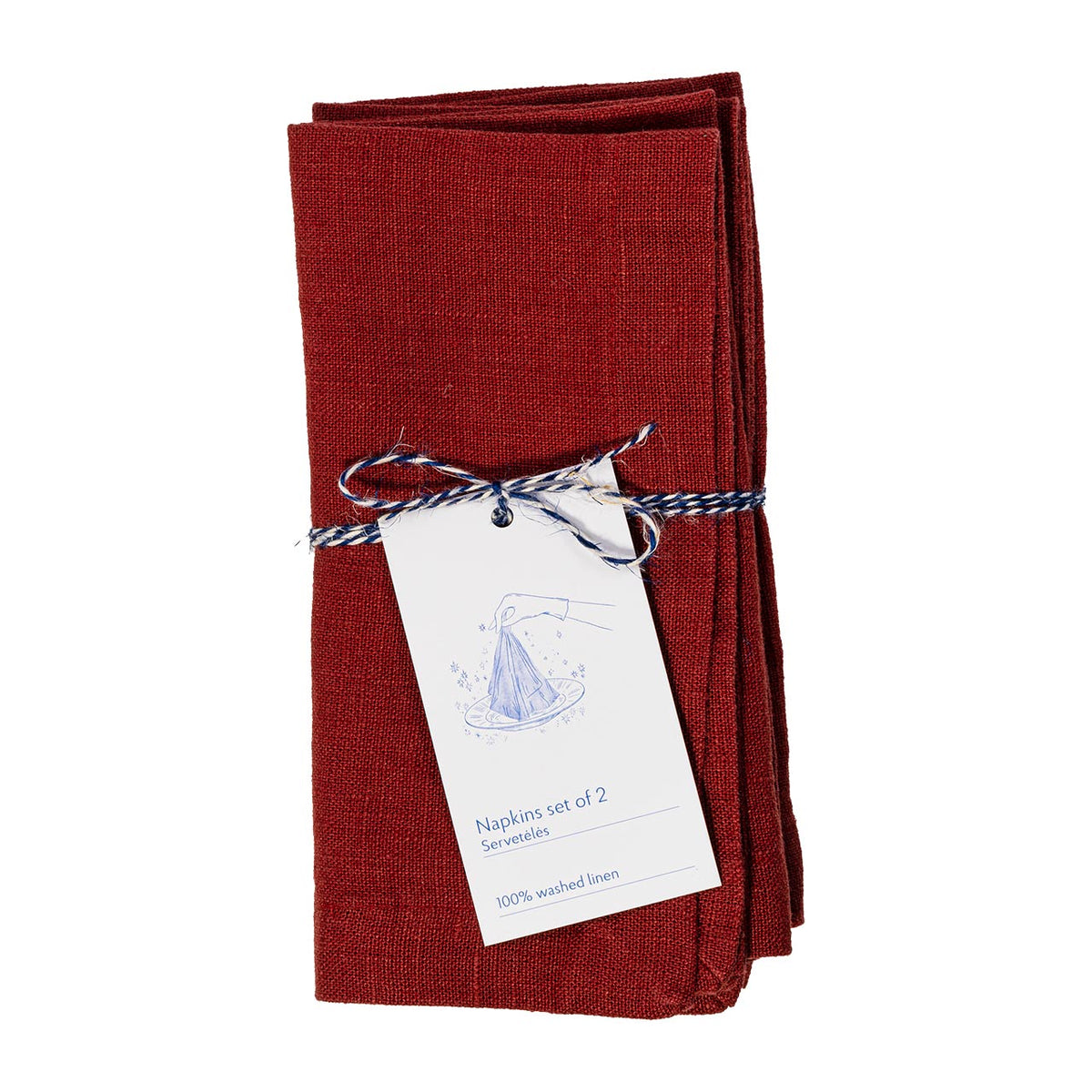 Linen Tales Leinen Servietten Red Pear 2er Set
