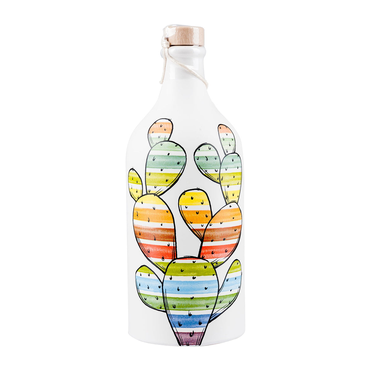 Muraglia Olivenöl Keramikflasche bunter Kaktus