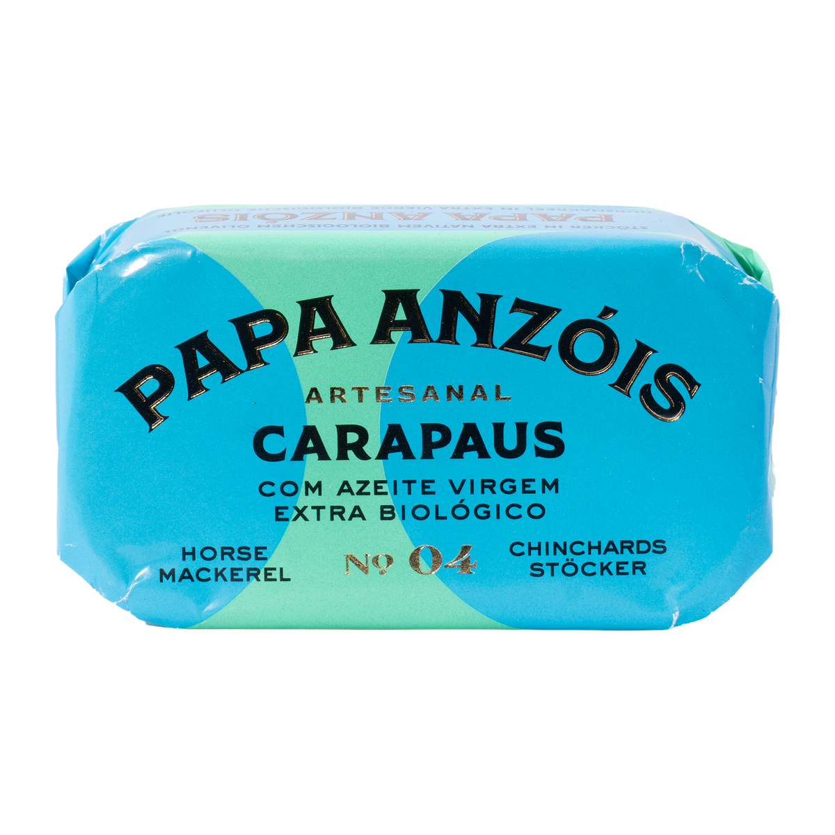 Papa Anzóis Stöcker in nativem Bio-Olivenöl extra, Dose in buntem Papier