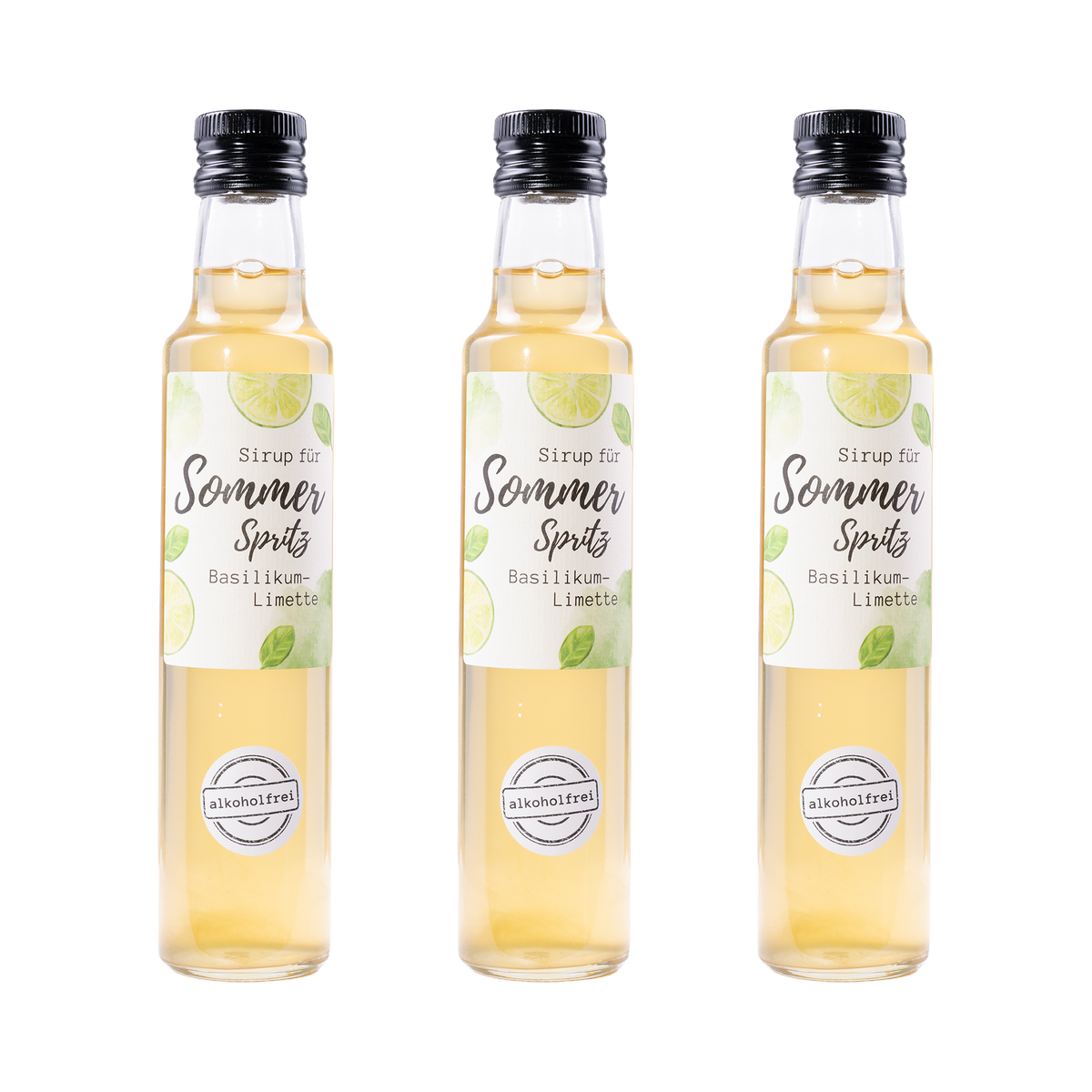 Sommer Spritz Sirup Basilikum-Limette — 3× 250 ml