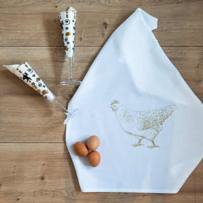 Geschirrtuch – Huhn – gold