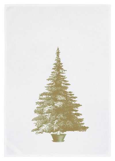 Geschirrtuch – Weihnachtsbaum – gold