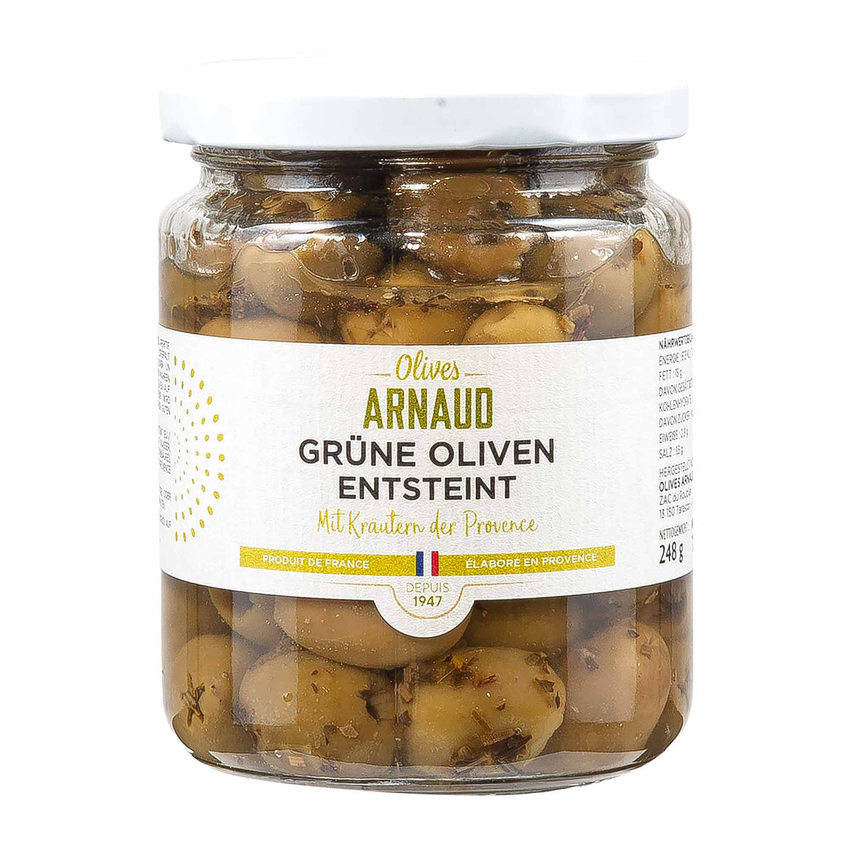 Arnaud  grüne Oliven  entsteint