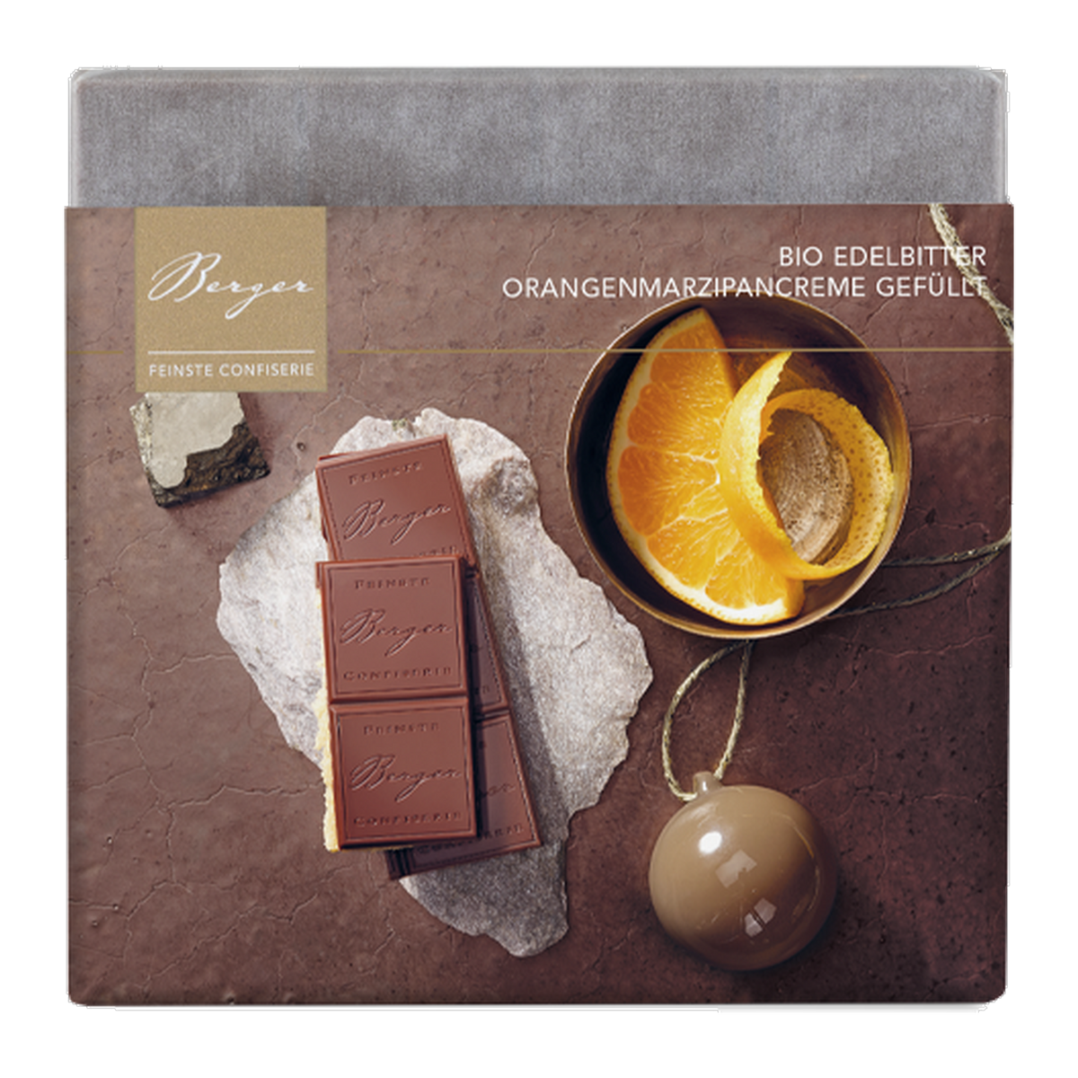 Berger Schokolade Bio Edelbitter Orange-Marzipan gefüllt 100g