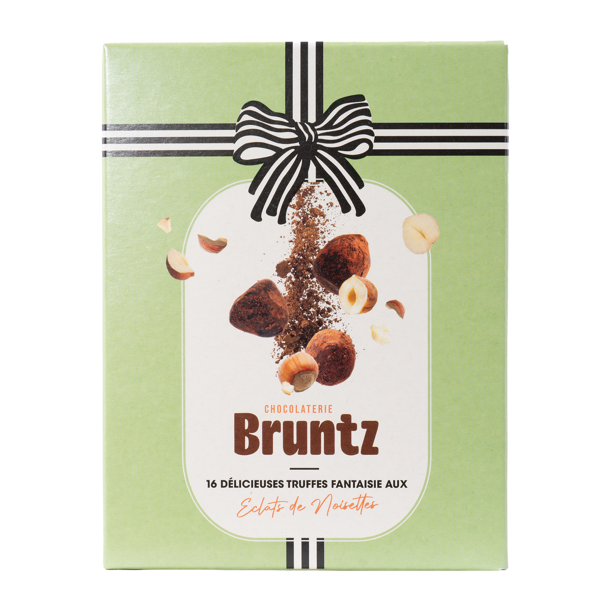 Bruntz Kakaokonfekt mit Haselnuss-Knusper – 100 g Schachtel