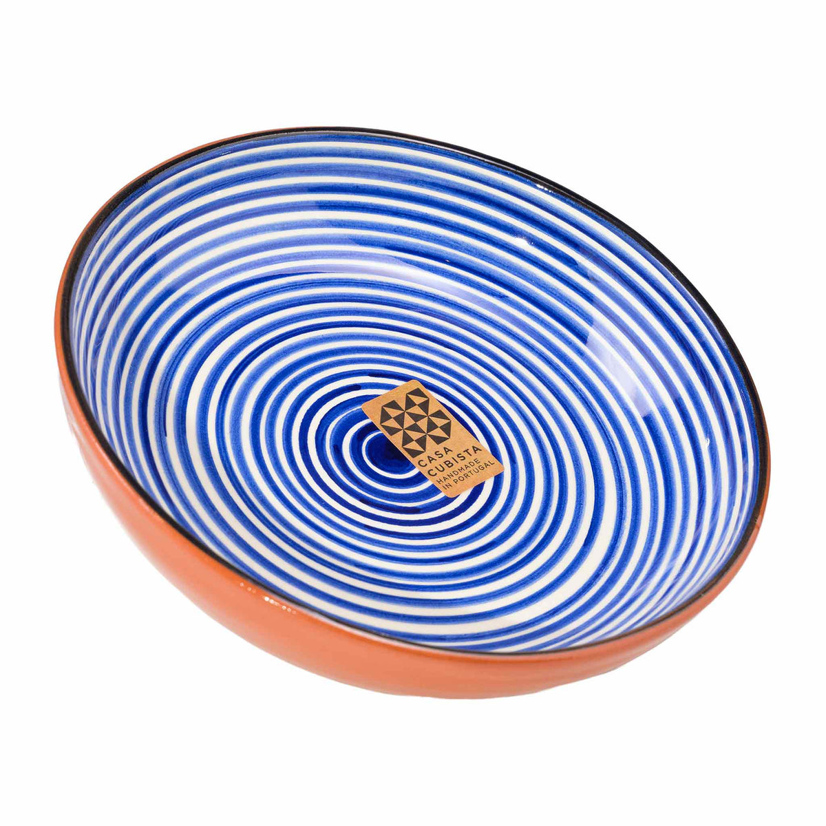 Keramikschale mittel  fine stripes blue
