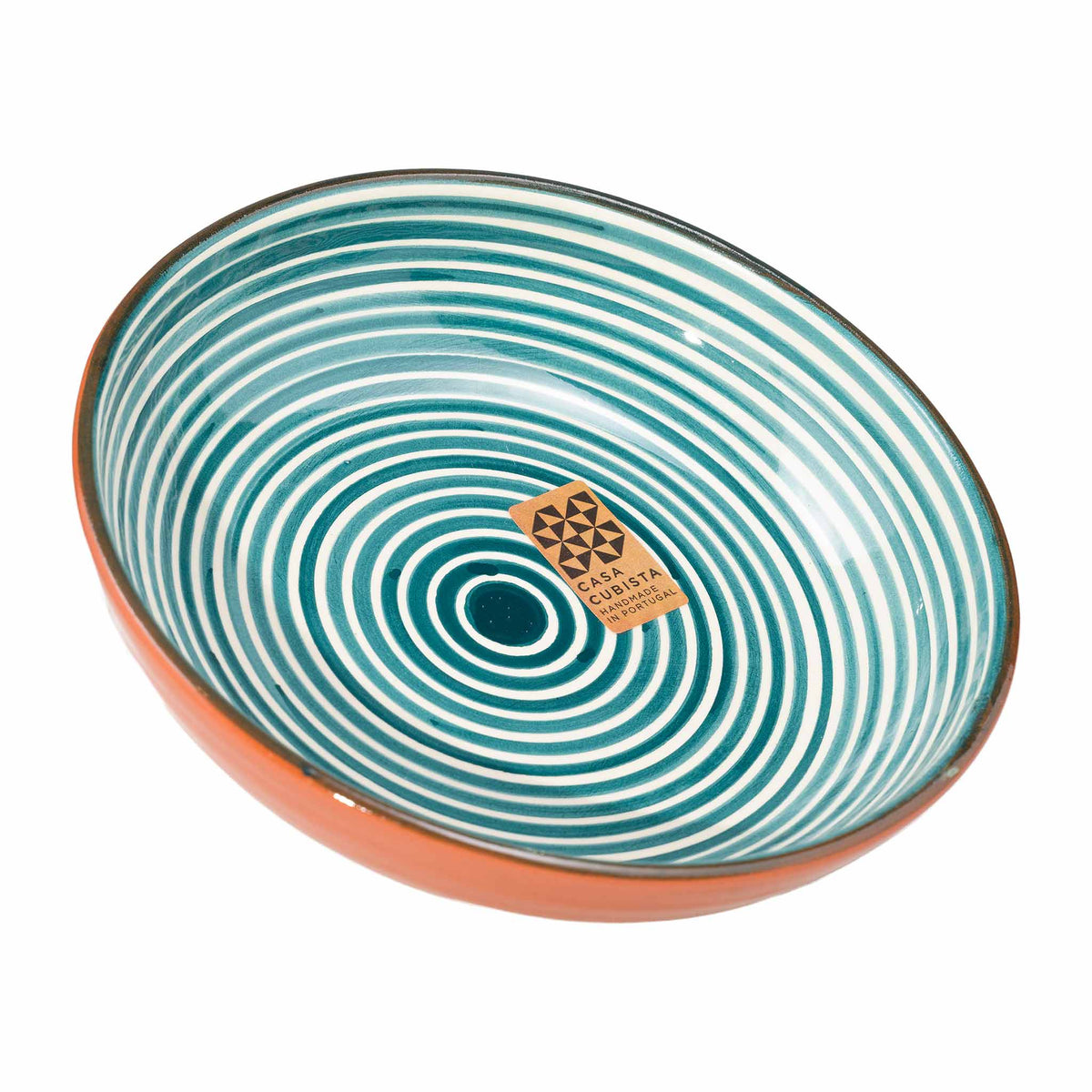 Keramikschale mittel  fine stripes teal