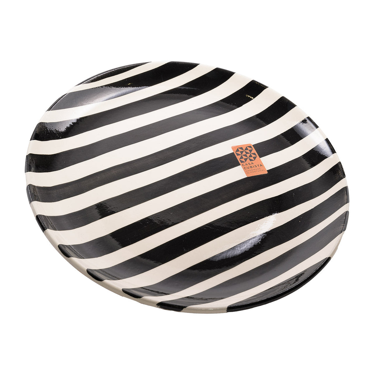 Casa Cubista  Teller groß  bold stripes black