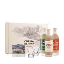 Marzadro Crema Alpina Geschenkset mit Gläsern, drei Cremeliköre à 200 ml