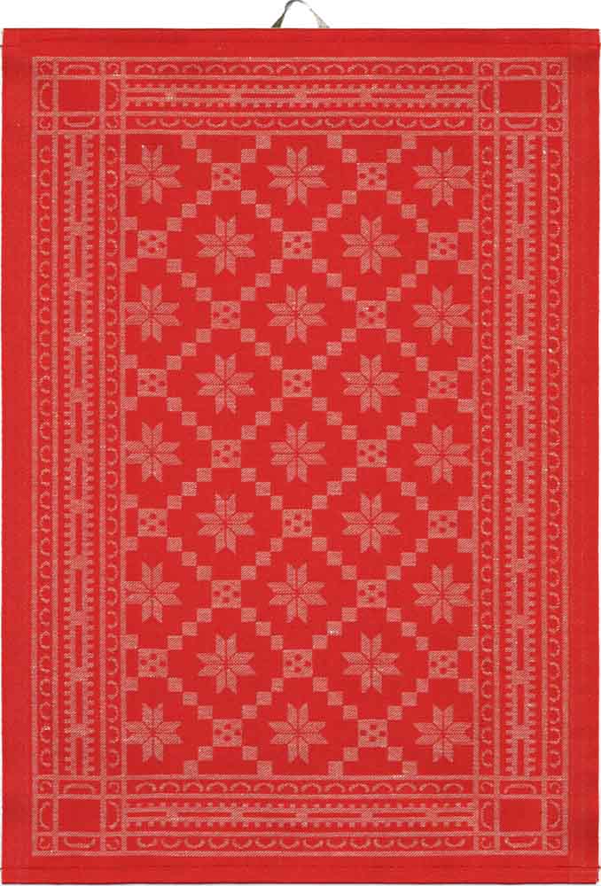 Ekelund  Attebladrose Geschirrtuch rot  35x50cm