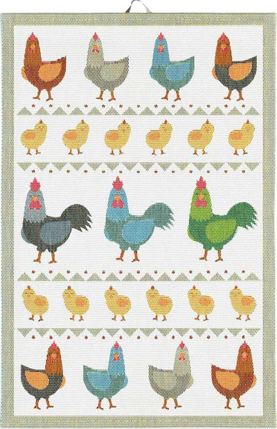 Hönsfamilj Geschirrtuch – 40x60cm