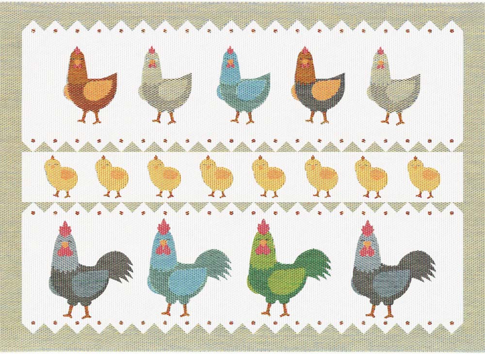 Ekelund  Hönsfamilj Tischset  35x48cm