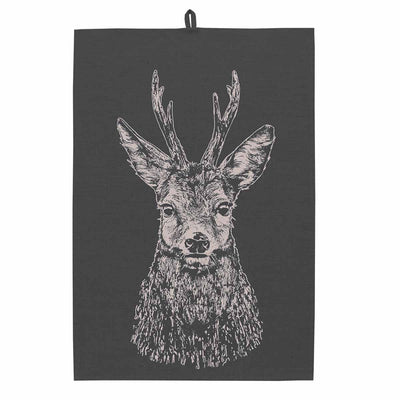 Linen Tea Towel Anthracite – Rehbock