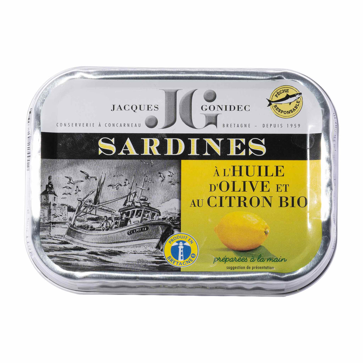 JG Jacques Gonidec  Sardinen mit Zitrone in Bio-Olivenöl