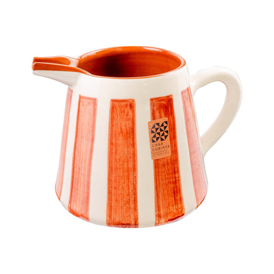 Keramikkrug 1l – bold stripes terracotta