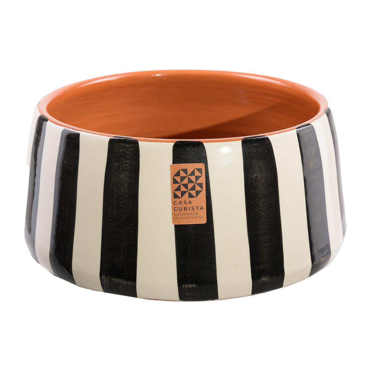 Keramikschale hoch  bold stripes black