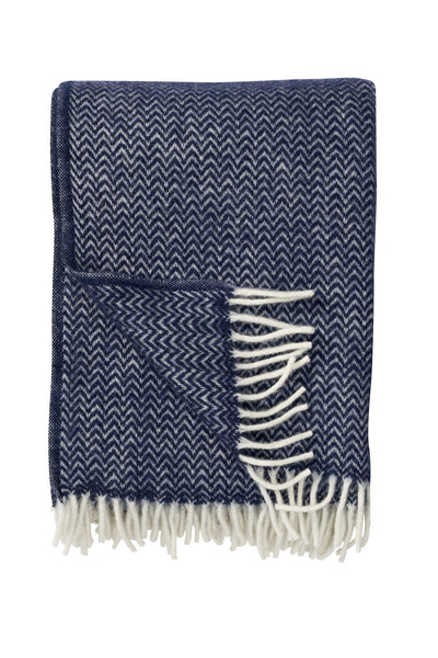 Wolldecke Chevron – dark denim