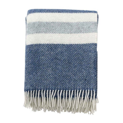 Wool blanket Gotland Stripe – petrol