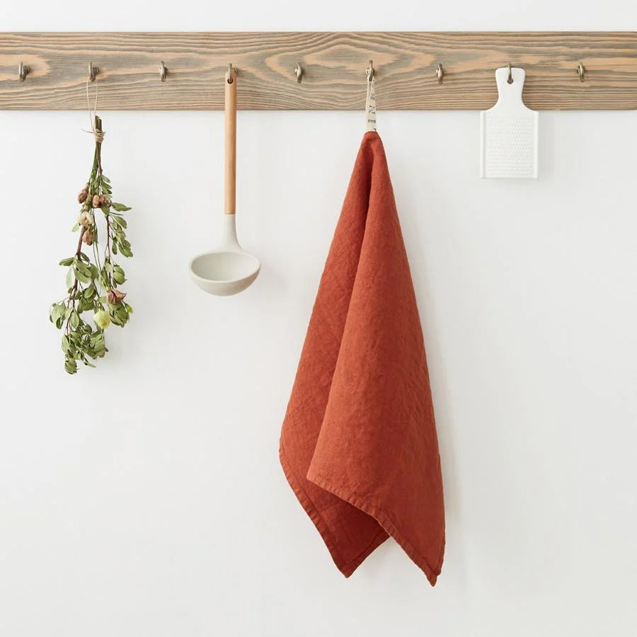Linen Tales  Leinen Geschirrtuch  Baked Clay