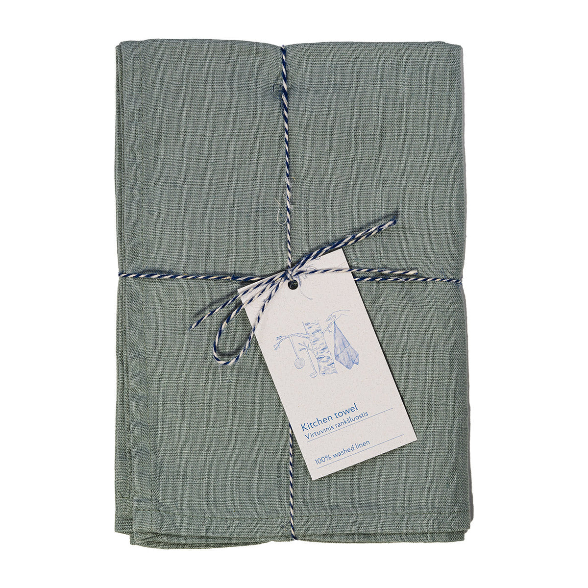 Linen Tales  Leinen Geschirrtuch  Green Milieu