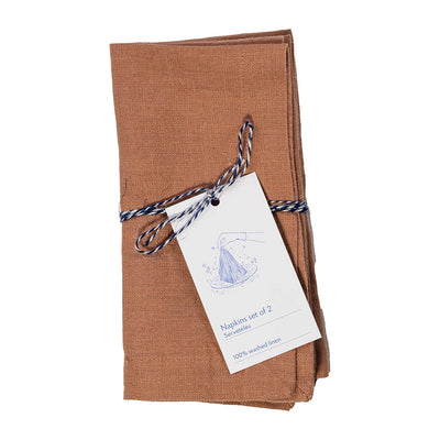 Leinen Servietten – Cafe Creme – 2er Set