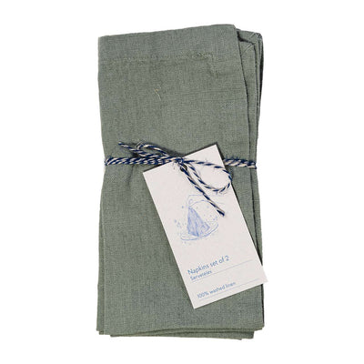 Leinen Servietten – Green Milieu – 2er Set