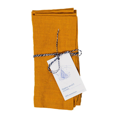 Leinen Servietten – Mustard – 2er Set