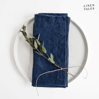 Leinen Servietten – Navy – 2er Set
